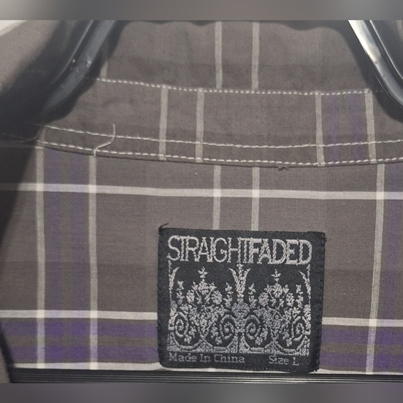 Lrg Gray Plaid Men's Shirt - Picture 2 of 2